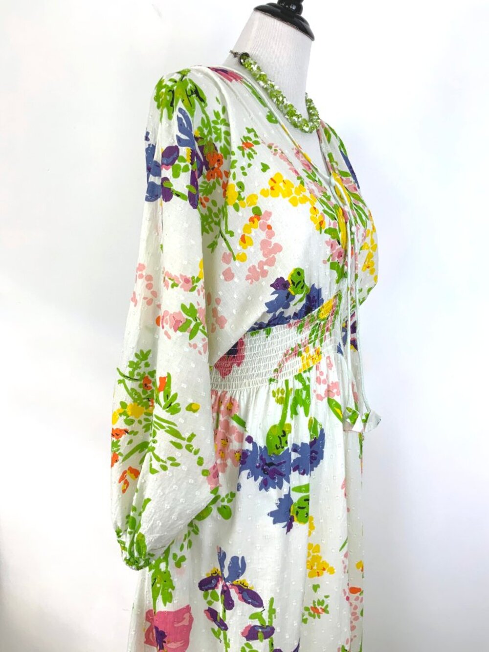 NWT Rose & Rose Dobby Floral Bohemian Cotton Maxi Dress Sz L - Picture 7 of 16